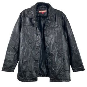 Vintage Patchwork Leather Boxy Unisex Jacket